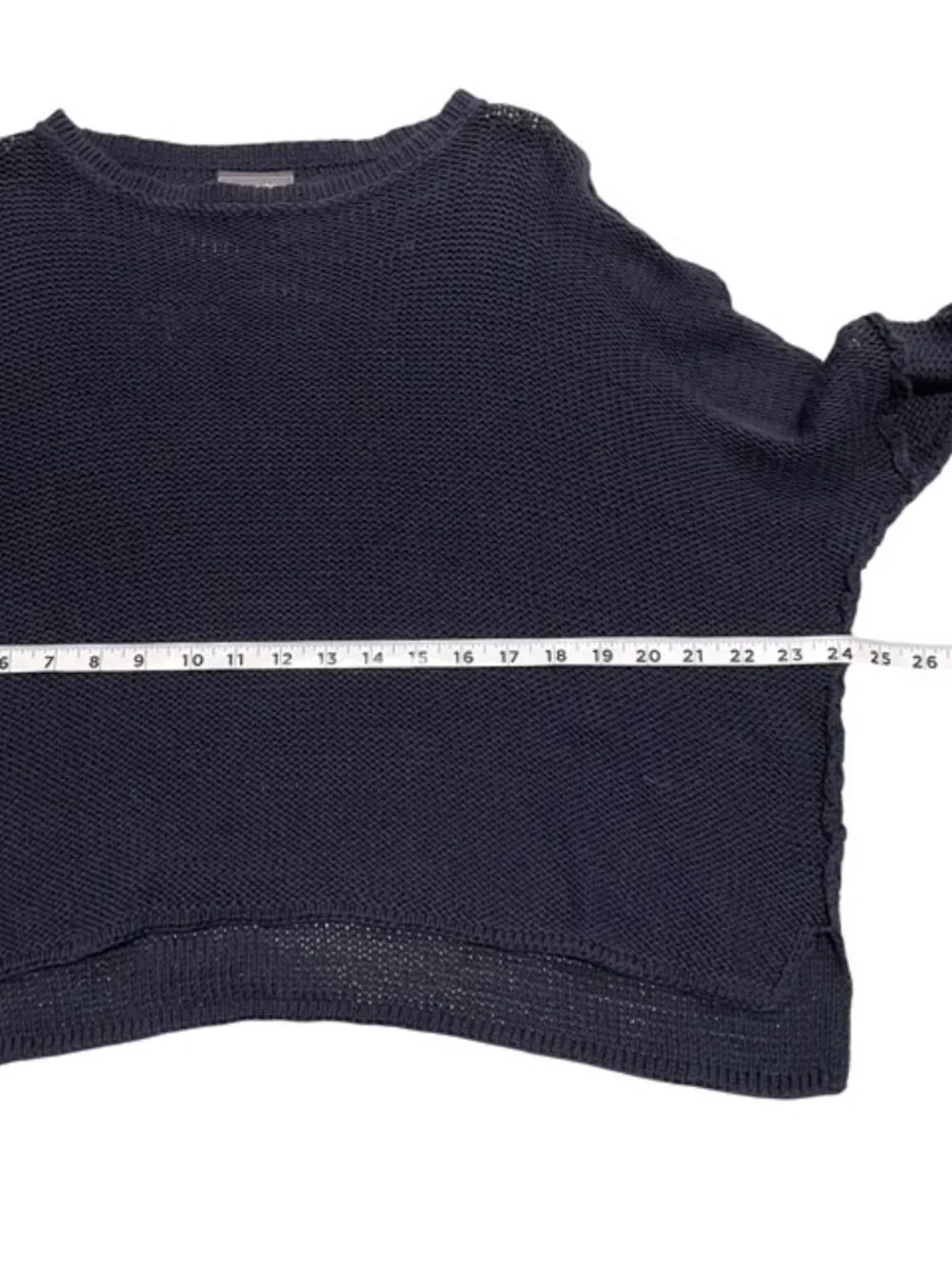 Wooden Ships Open Knit Sweater Navy Blue Small/Medium Coastal Beachy Nautical - Picture 12 of 13